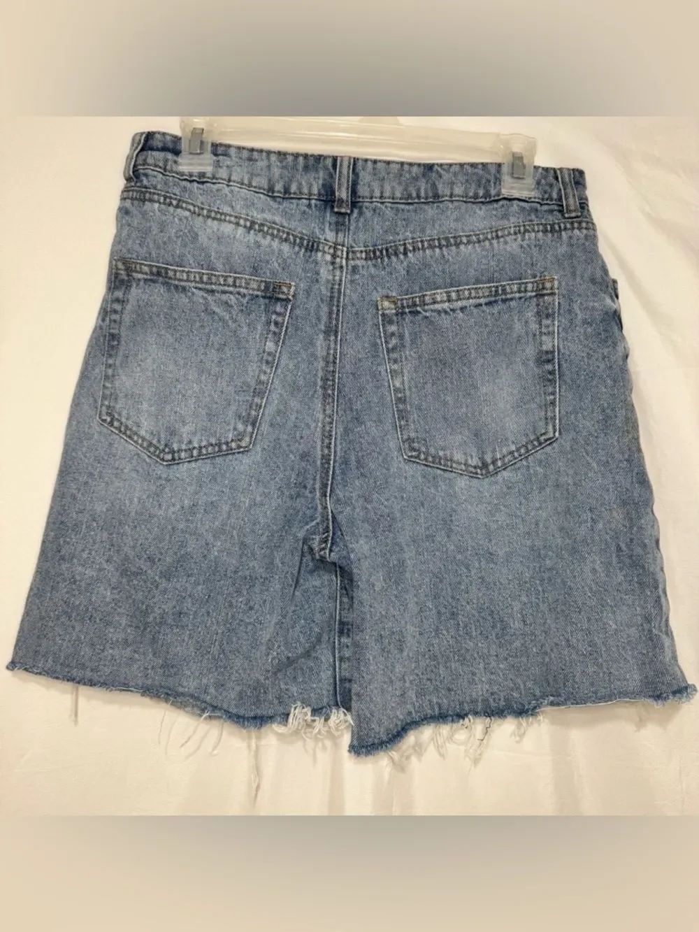 Distressed High-Rise Denim Shorts - Picture 4 of 6